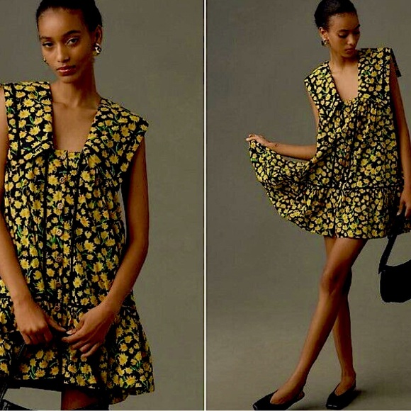 Anthropologie / Maeve Poplin Sunflower Babydoll Dress - Picture 15 of 15